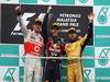 GP MALESIA, 10.04.2011- Gara, Sebastian Vettel (GER), Red Bull Racing, RB7 vincitore, Jenson Button (GBR), McLaren  Mercedes, MP4-26 secondo e Nick Heidfeld (GER) Lotus Renault GP R31  terzo 