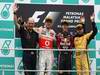 GP MALESIA, 10.04.2011- Gara, Sebastian Vettel (GER), Red Bull Racing, RB7 vincitore, Jenson Button (GBR), McLaren  Mercedes, MP4-26 secondo e Nick Heidfeld (GER) Lotus Renault GP R31  terzo with Adrian Newey (GBR), Red Bull Racing , Technical Operations Director 
