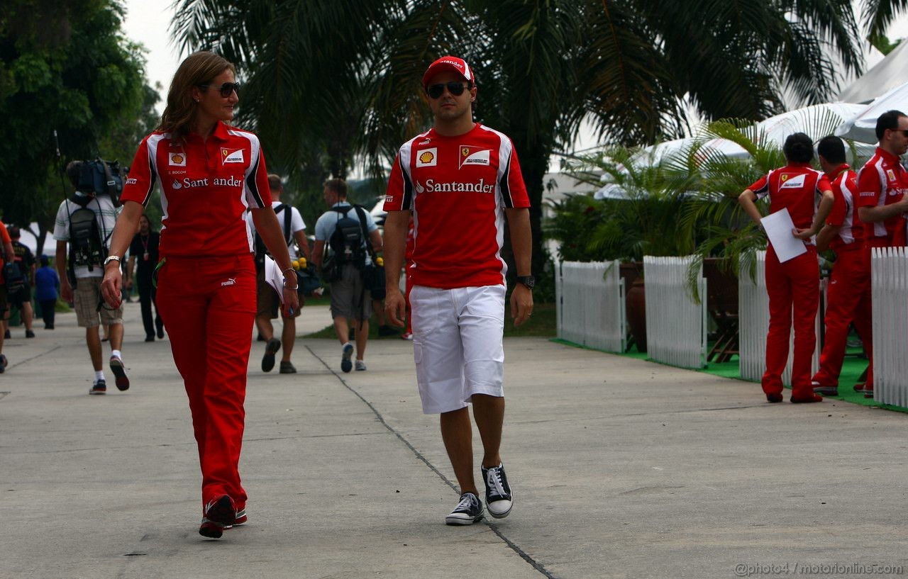 GP MALESIA, 07.04.2011- Stefania Bocchi (ITA), Ferrari  e Felipe Massa (BRA), Ferrari, F-150 Italia  