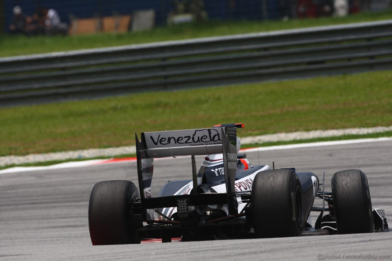 GP MALESIA, 09.04.2011- Prove Libere 3, Sabato, Rubens Barrichello (BRA), Williams FW33 