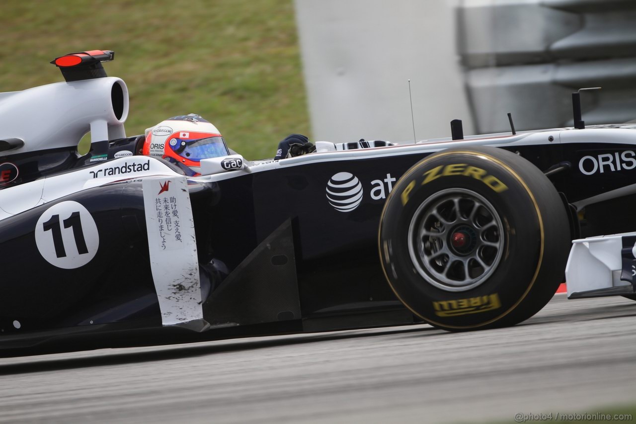 GP MALESIA, 09.04.2011- Prove Libere 3, Sabato, Rubens Barrichello (BRA), Williams FW33 