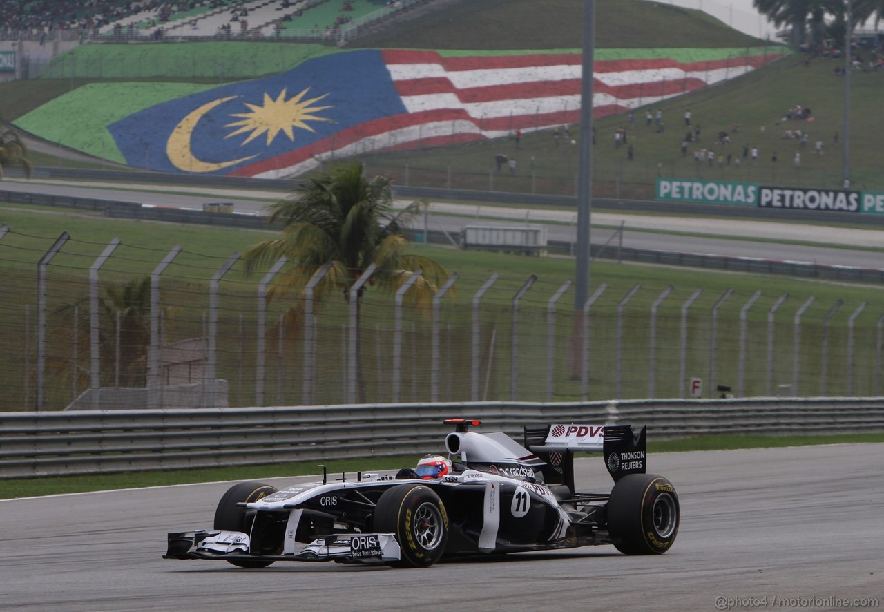 GP MALESIA, 09.04.2011- Qualifiche, Rubens Barrichello (BRA), Williams FW33 