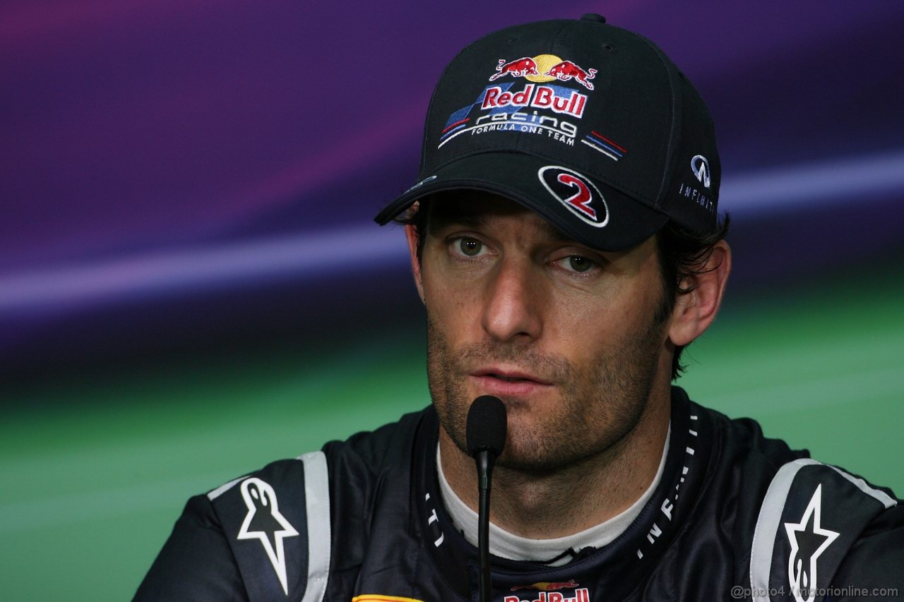 GP MALESIA, 09.04.2011- Qualifiche, Conferenza Stampa, Mark Webber (AUS), Red Bull Racing, RB7 terzo