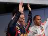 GP MALESIA, 09.04.2011- Qualifiche, Mark Webber (AUS), Red Bull Racing, RB7 terzo, Sebastian Vettel (GER), Red Bull Racing, RB7 pole position e Lewis Hamilton (GBR), McLaren  Mercedes, MP4-26 secondo 