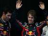 GP MALESIA, 09.04.2011- Qualifiche, Sebastian Vettel (GER), Red Bull Racing, RB7 pole position, Lewis Hamilton (GBR), McLaren  Mercedes, MP4-26 secondo e Mark Webber (AUS), Red Bull Racing, RB7 terzo 