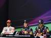 GP MALESIA, 09.04.2011- Qualifiche, Conferenza Stampa, Lewis Hamilton (GBR), McLaren Mercedes, MP4-26 secondo, Sebastian Vettel (GER), Red Bull Racing, RB7 pole position e Mark Webber (AUS), Red Bull Racing, RB7 terzo