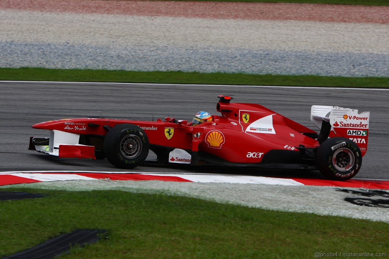 GP MALESIA, 08.04.2011- Prove Libere 1, Venerdi', Fernando Alonso (ESP), Ferrari, F-150 Italia 