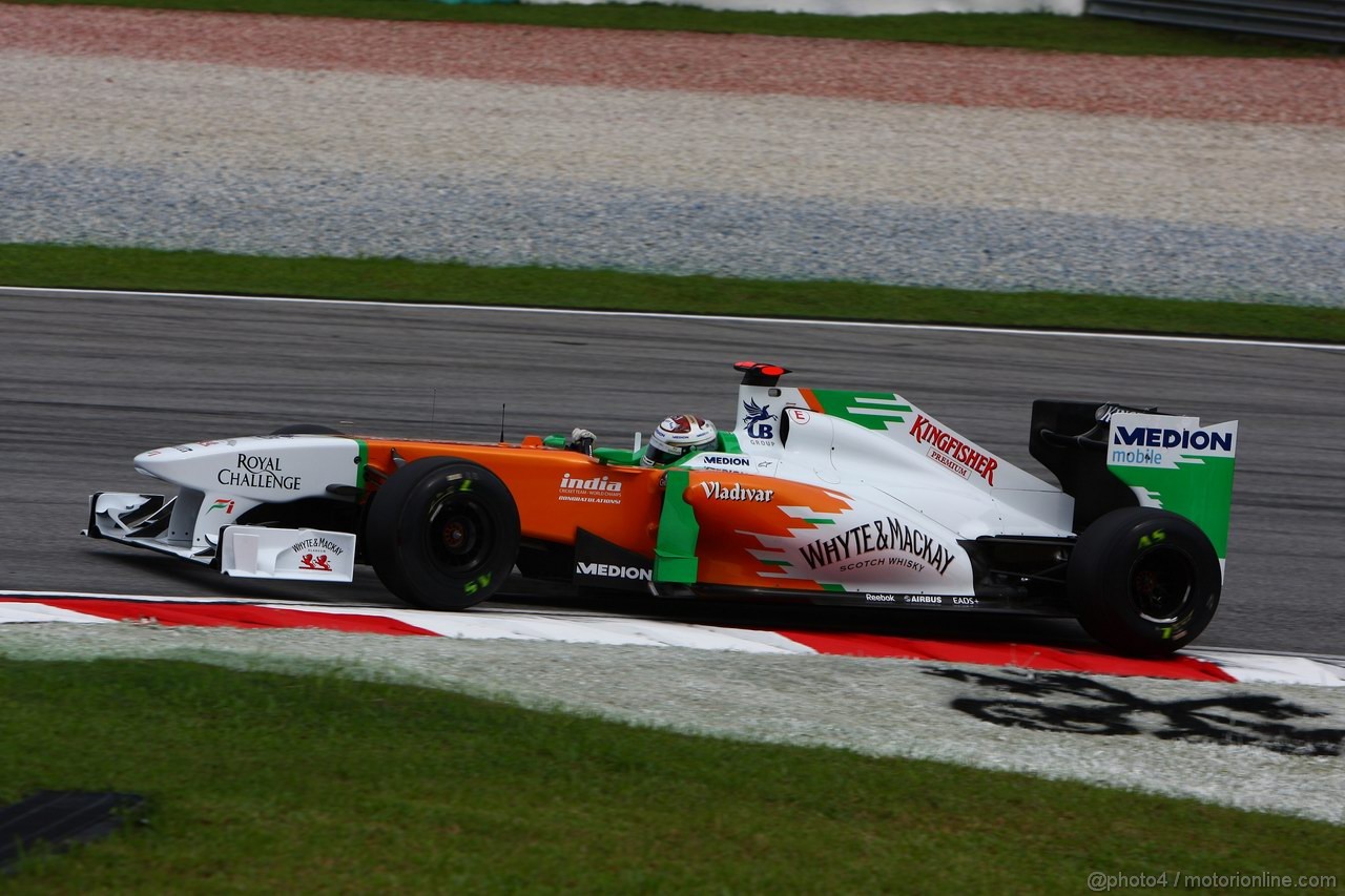 GP MALESIA, 08.04.2011- Prove Libere 1, Venerdi', Adrian Sutil (GER), Force India F1 Team, VJM04