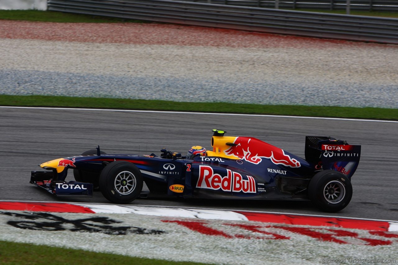 GP MALESIA, 08.04.2011- Prove Libere 1, Venerdi', Mark Webber (AUS), Red Bull Racing, RB7 