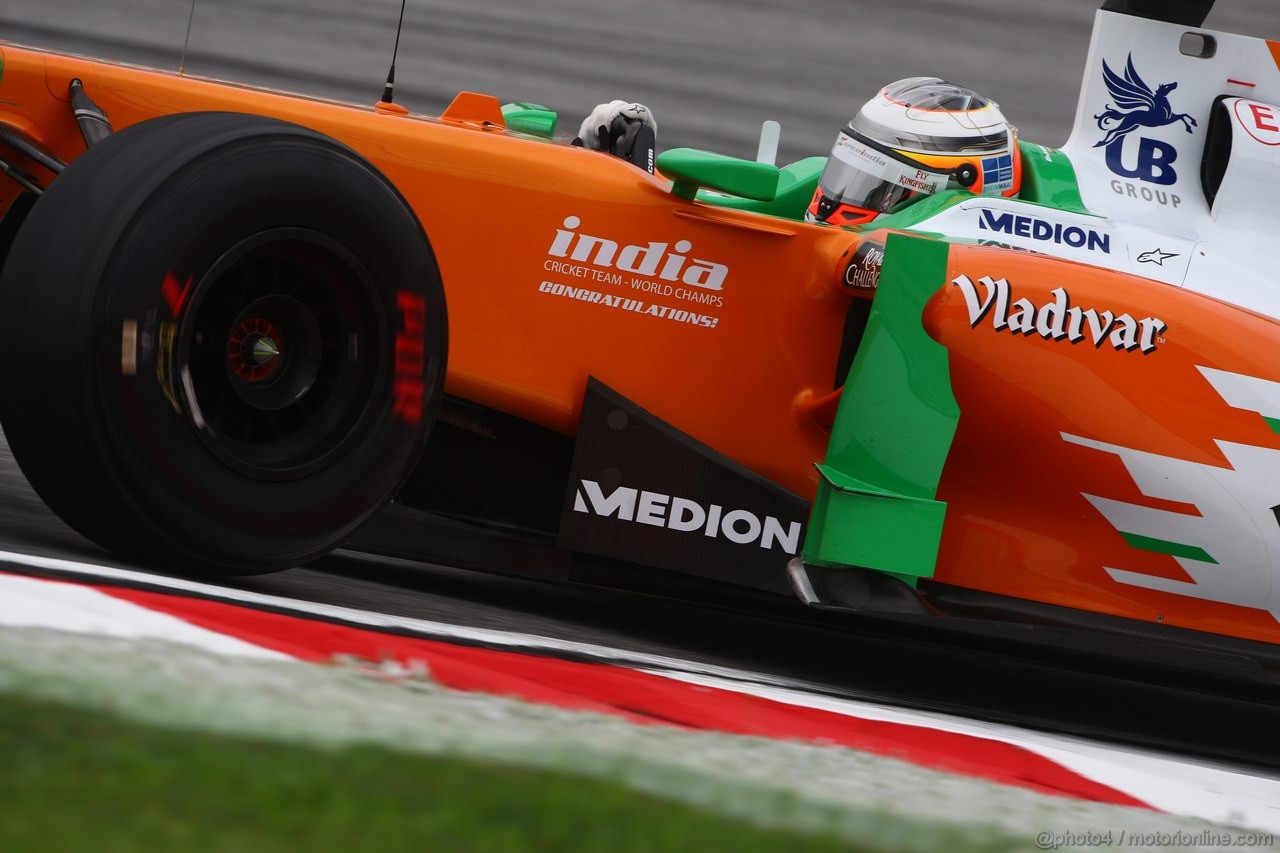 GP MALESIA, 08.04.2011- Prove Libere 1, Venerdi', Paul di Resta (GBR) Force India VJM04 