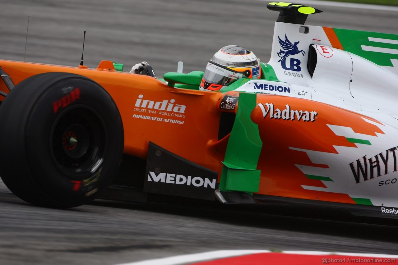 GP MALESIA, 08.04.2011- Prove Libere 1, Venerdi', Paul di Resta (GBR) Force India VJM04