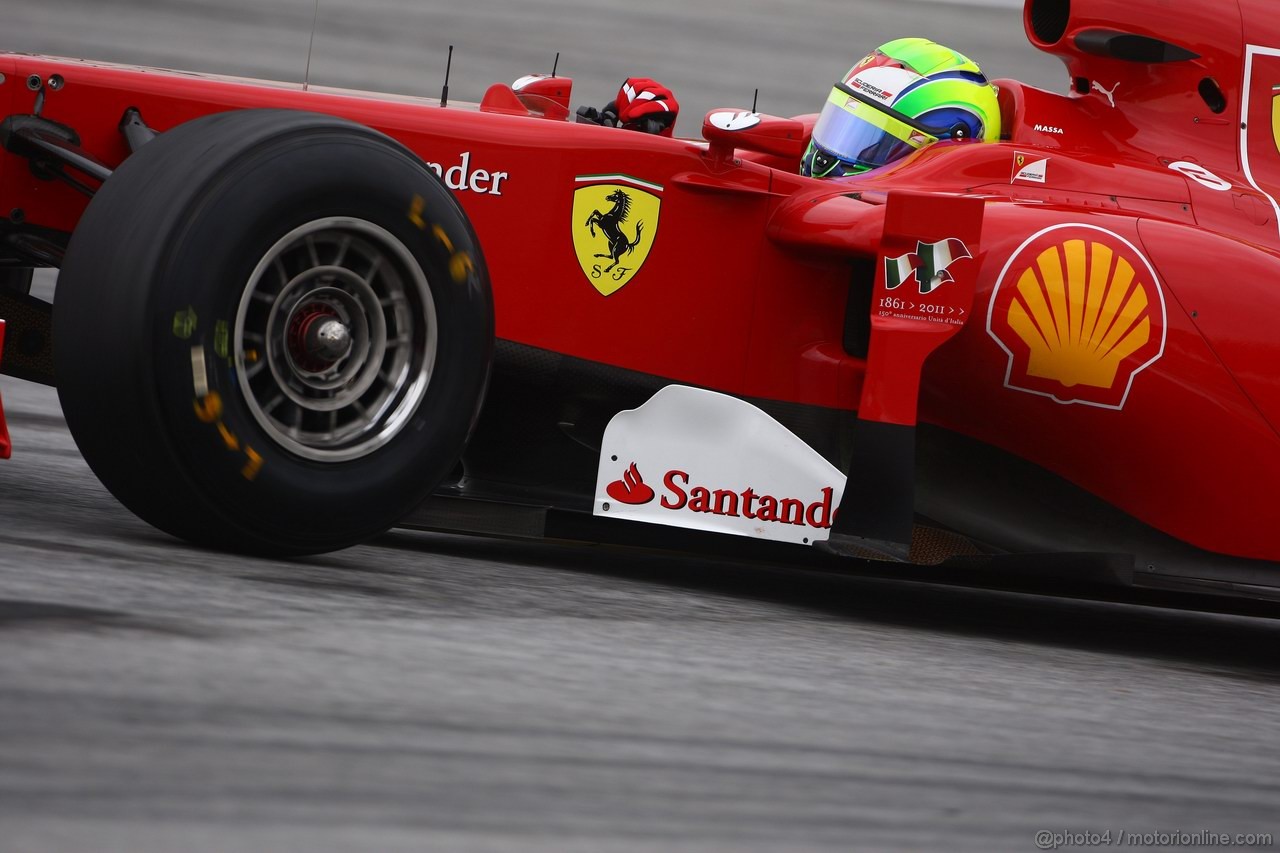 GP MALESIA, 08.04.2011- Prove Libere 1, Venerdi', Felipe Massa (BRA), Ferrari, F-150 Italia