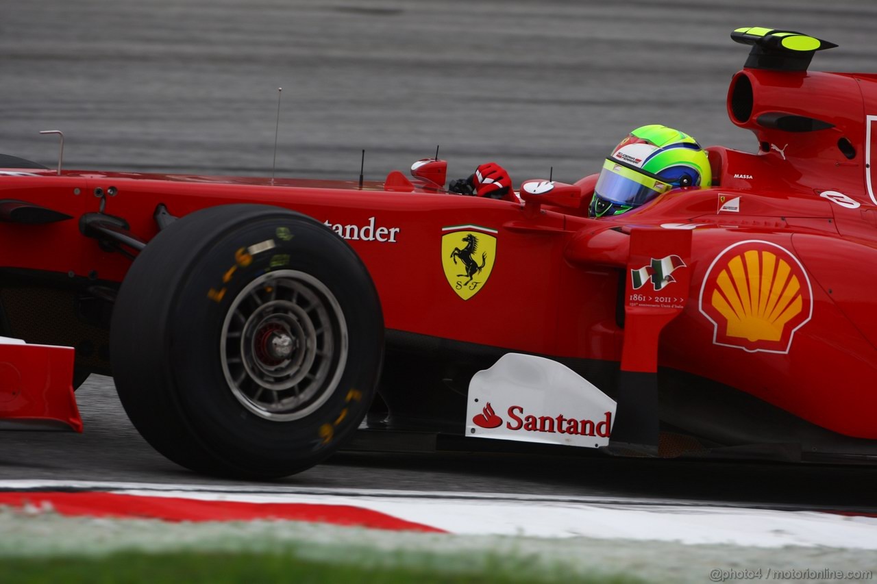 GP MALESIA, 08.04.2011- Prove Libere 1, Venerdi', Felipe Massa (BRA), Ferrari, F-150 Italia 