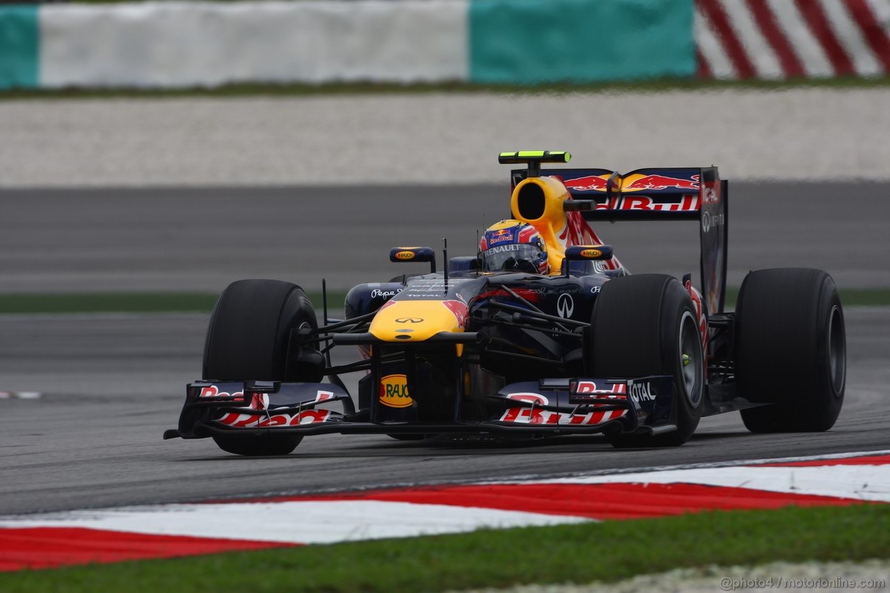 GP MALESIA, 08.04.2011- Prove Libere 1, Venerdi', Mark Webber (AUS), Red Bull Racing, RB7 