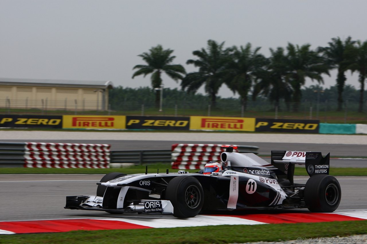 GP MALESIA, 08.04.2011- Prove Libere 1, Venerdi', Rubens Barrichello (BRA), Williams FW33