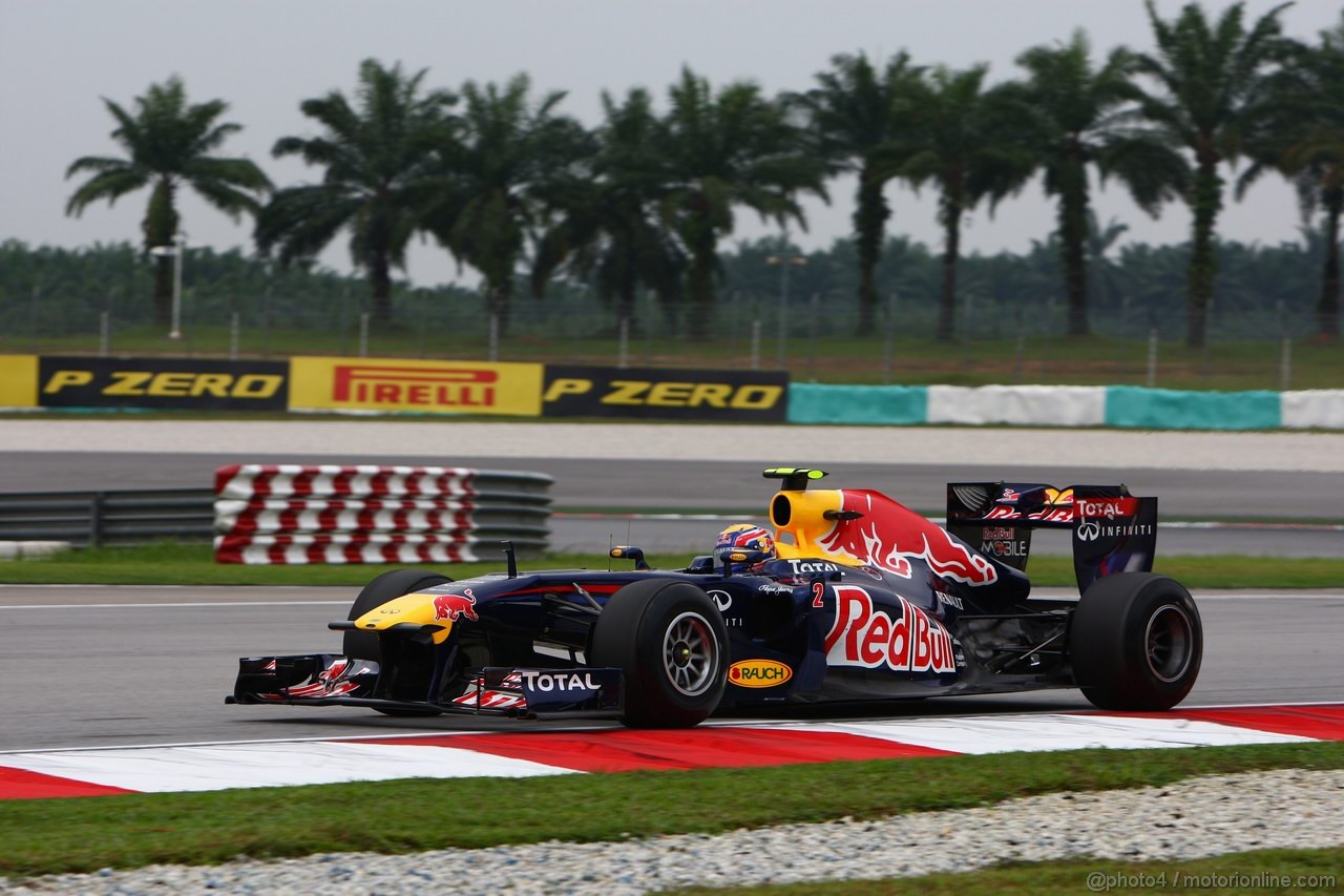 GP MALESIA, 08.04.2011- Prove Libere 1, Venerdi', Mark Webber (AUS), Red Bull Racing, RB7 