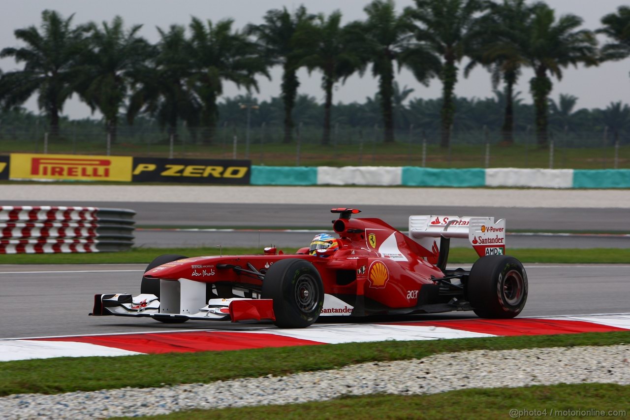GP MALESIA, 08.04.2011- Prove Libere 1, Venerdi', Fernando Alonso (ESP), Ferrari, F-150 Italia