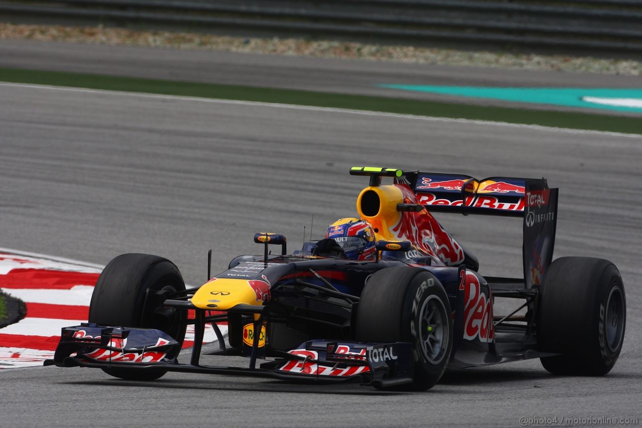 GP MALESIA, 08.04.2011- Prove Libere 1, Venerdi', Mark Webber (AUS), Red Bull Racing, RB7