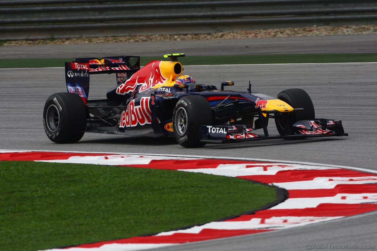 GP MALESIA, 08.04.2011- Prove Libere 1, Venerdi', Mark Webber (AUS), Red Bull Racing, RB7
