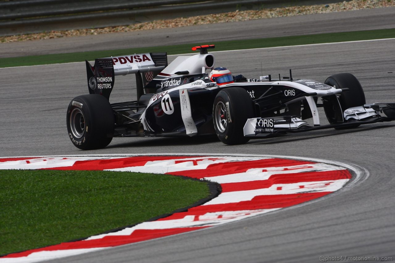 GP MALESIA, 08.04.2011- Prove Libere 1, Venerdi', Rubens Barrichello (BRA), Williams FW33 