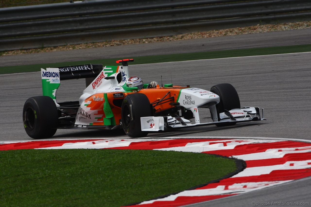 GP MALESIA, 08.04.2011- Prove Libere 1, Venerdi', Adrian Sutil (GER), Force India F1 Team, VJM04