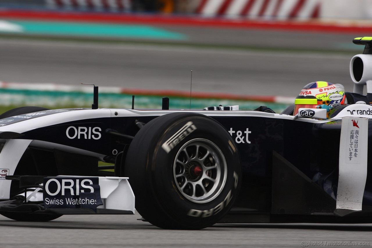 GP MALESIA, 08.04.2011- Prove Libere 1, Venerdi', Pastor Maldonado (VEN), Williams FW33