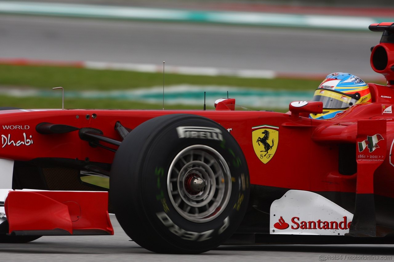 GP MALESIA, 08.04.2011- Prove Libere 1, Venerdi', Fernando Alonso (ESP), Ferrari, F-150 Italia 