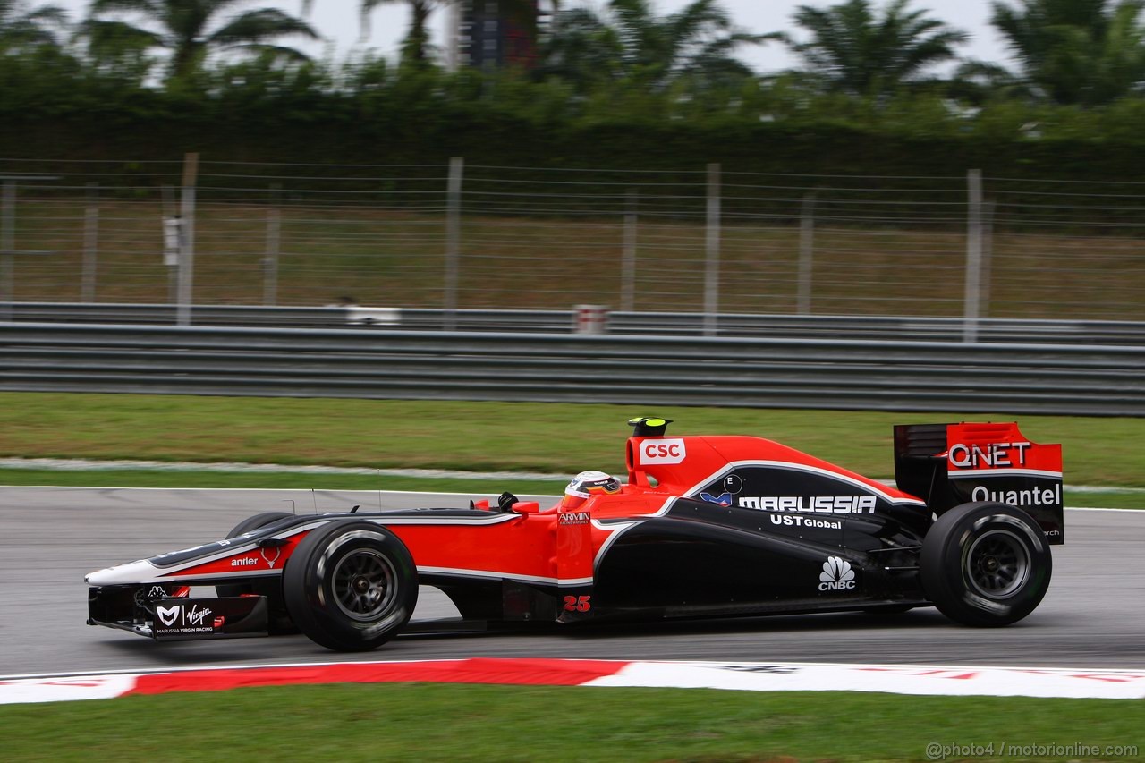GP MALESIA, 08.04.2011- Prove Libere 1, Venerdi', Jerome D'Ambrosio (BEL), Marussia Virgin Racing VR-02 