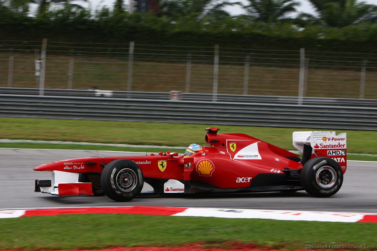 GP MALESIA, 08.04.2011- Prove Libere 1, Venerdi', Fernando Alonso (ESP), Ferrari, F-150 Italia
