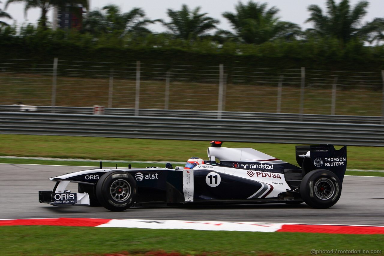 GP MALESIA, 08.04.2011- Prove Libere 1, Venerdi', Rubens Barrichello (BRA), Williams FW33 