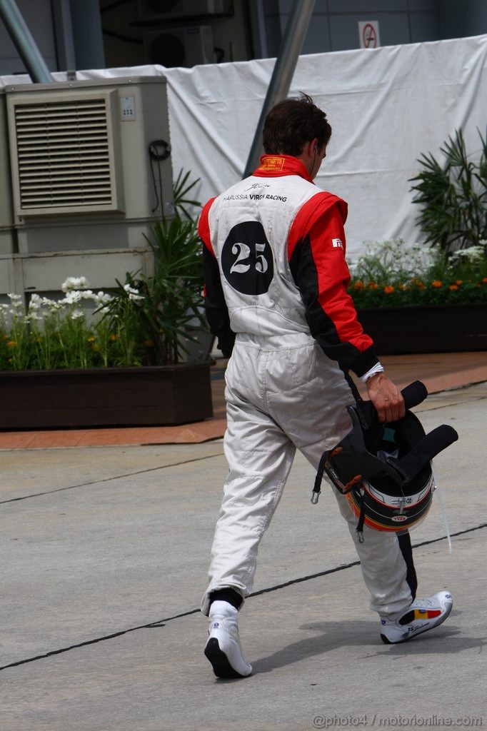 GP MALESIA, 08.04.2011- Prove Libere 1, Venerdi', Jerome D'Ambrosio (BEL), Marussia Virgin Racing VR-02 retires from the practice