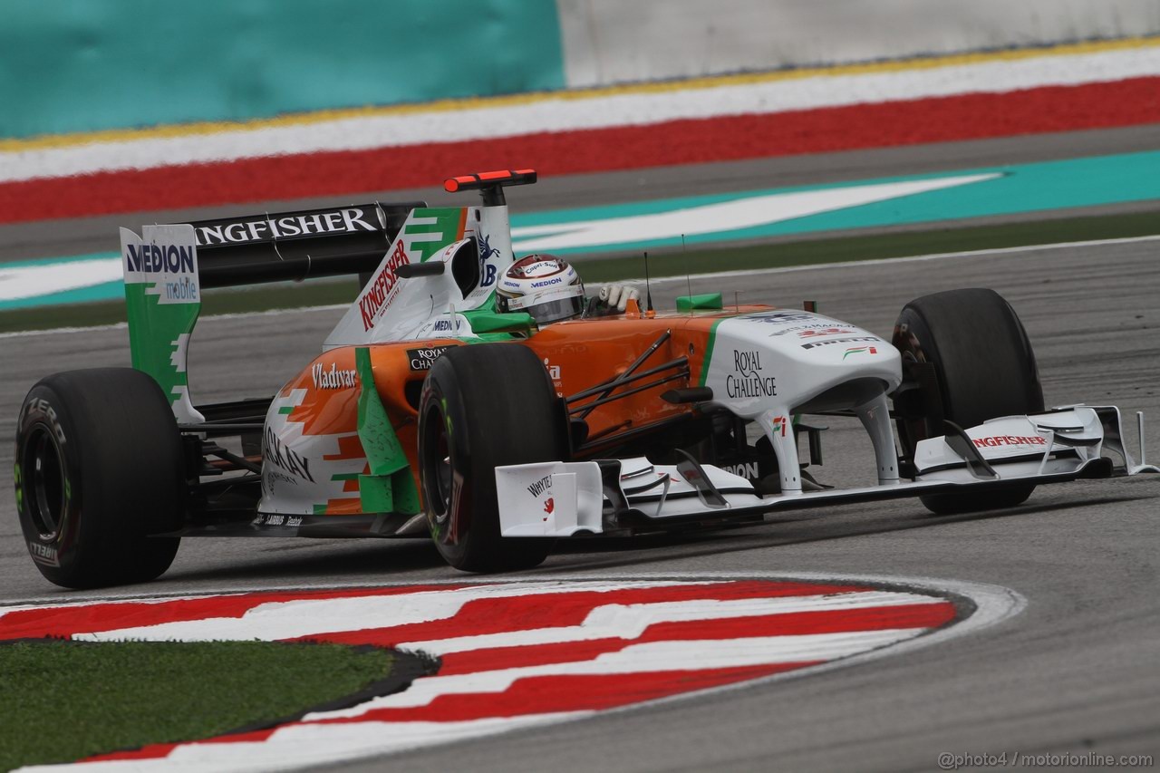 GP MALESIA, 08.04.2011- Prove Libere 1, Venerdi', Adrian Sutil (GER), Force India F1 Team, VJM04
