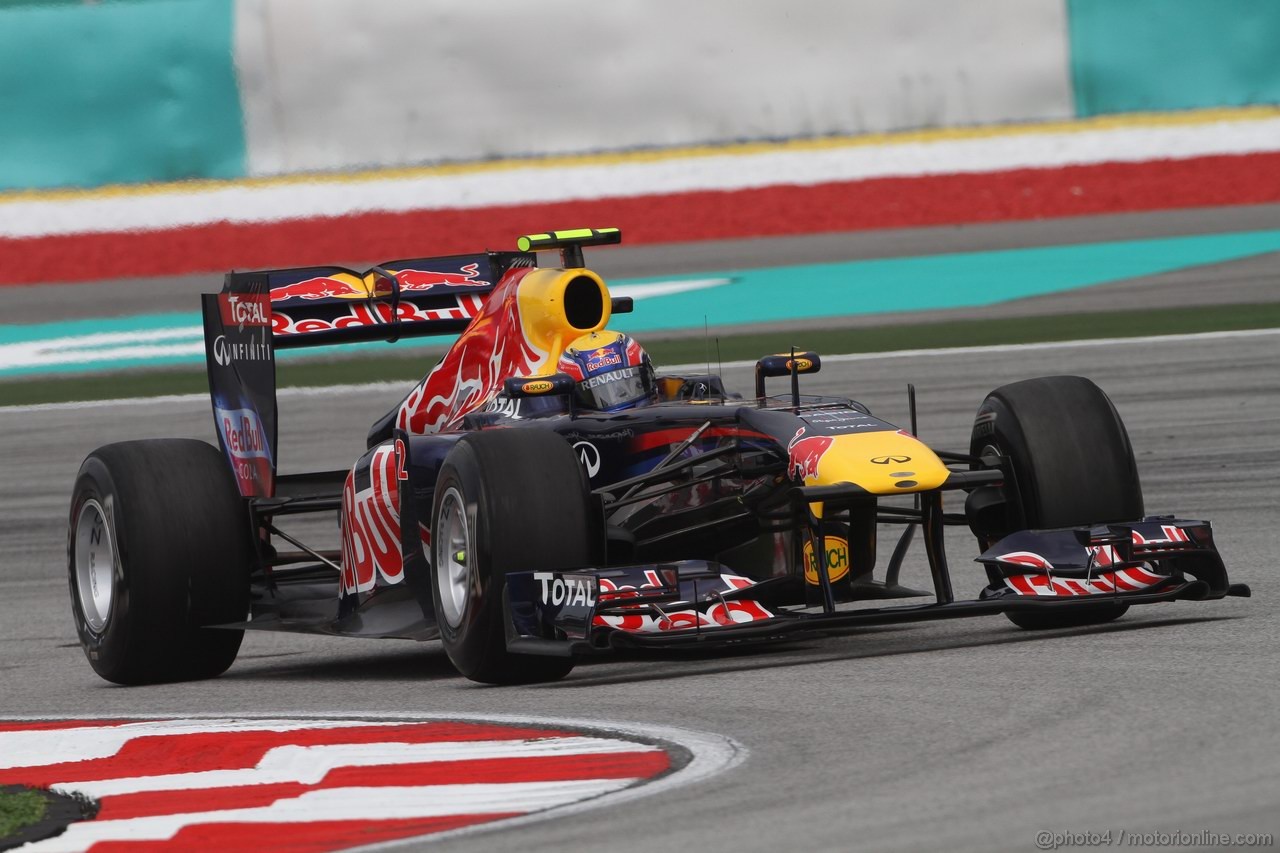 GP MALESIA, 08.04.2011- Prove Libere 1, Venerdi', Mark Webber (AUS), Red Bull Racing, RB7
