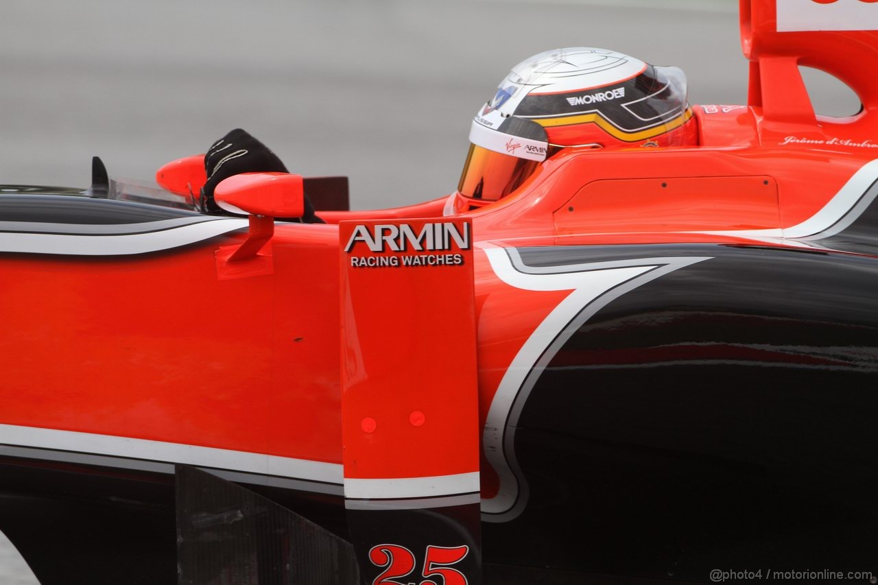 GP MALESIA, 08.04.2011- Prove Libere 1, Venerdi', Jerome D'Ambrosio (BEL), Marussia Virgin Racing VR-02