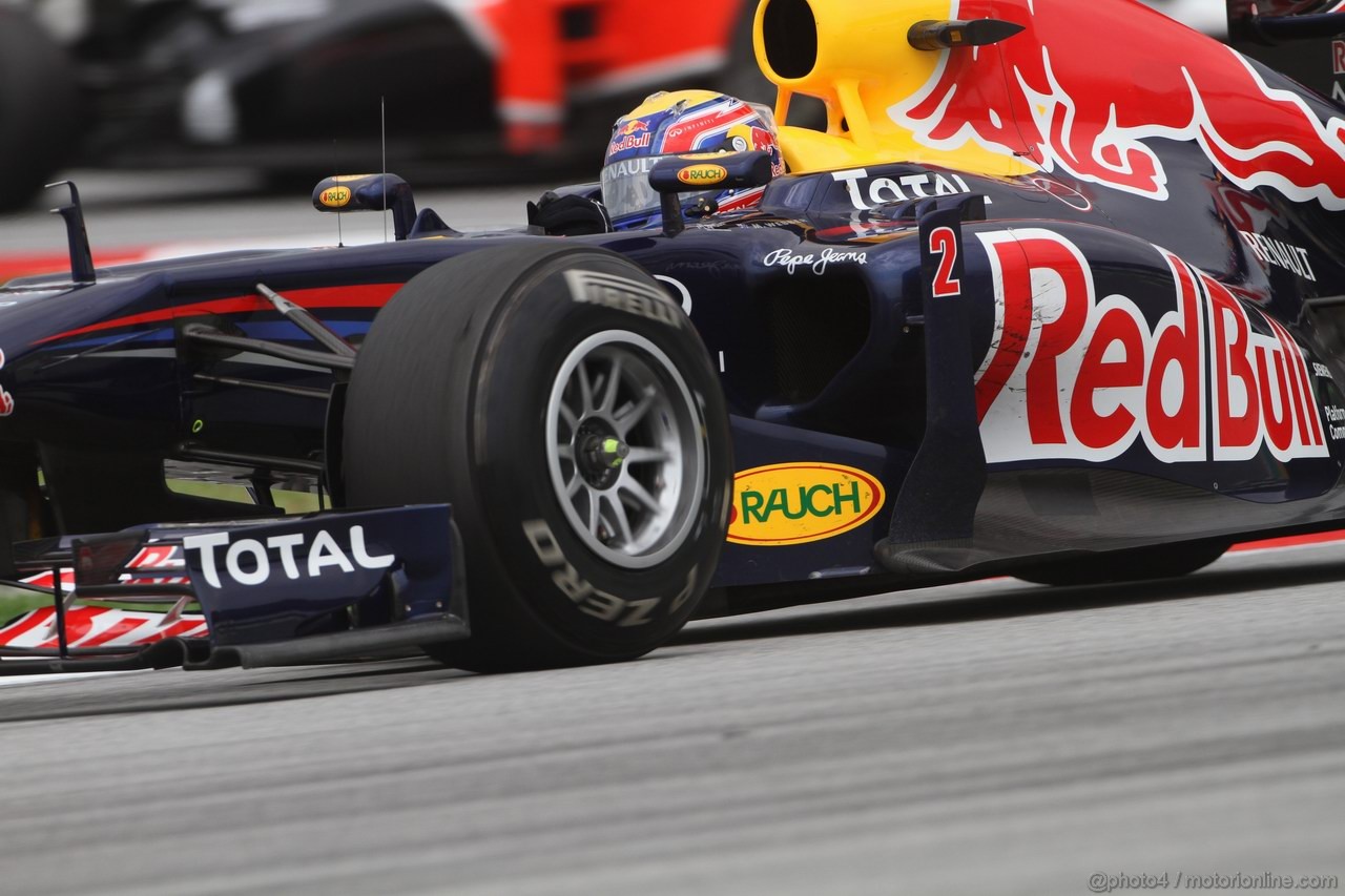 GP MALESIA, 08.04.2011- Prove Libere 1, Venerdi', Mark Webber (AUS), Red Bull Racing, RB7