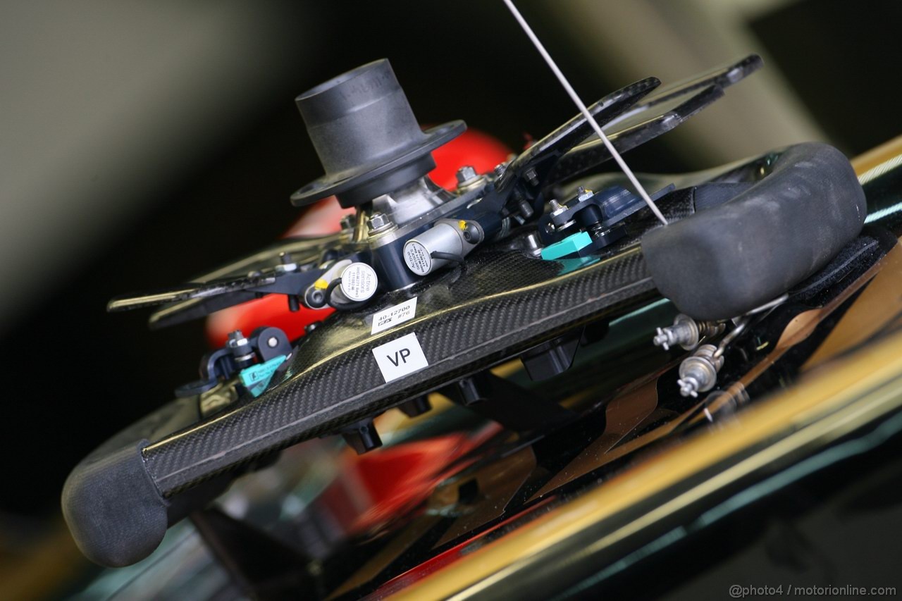 GP MALESIA, 08.04.2011- Prove Libere 1, Venerdi', Steering wheel of Jarno Trulli (ITA), Team Lotus, TL11