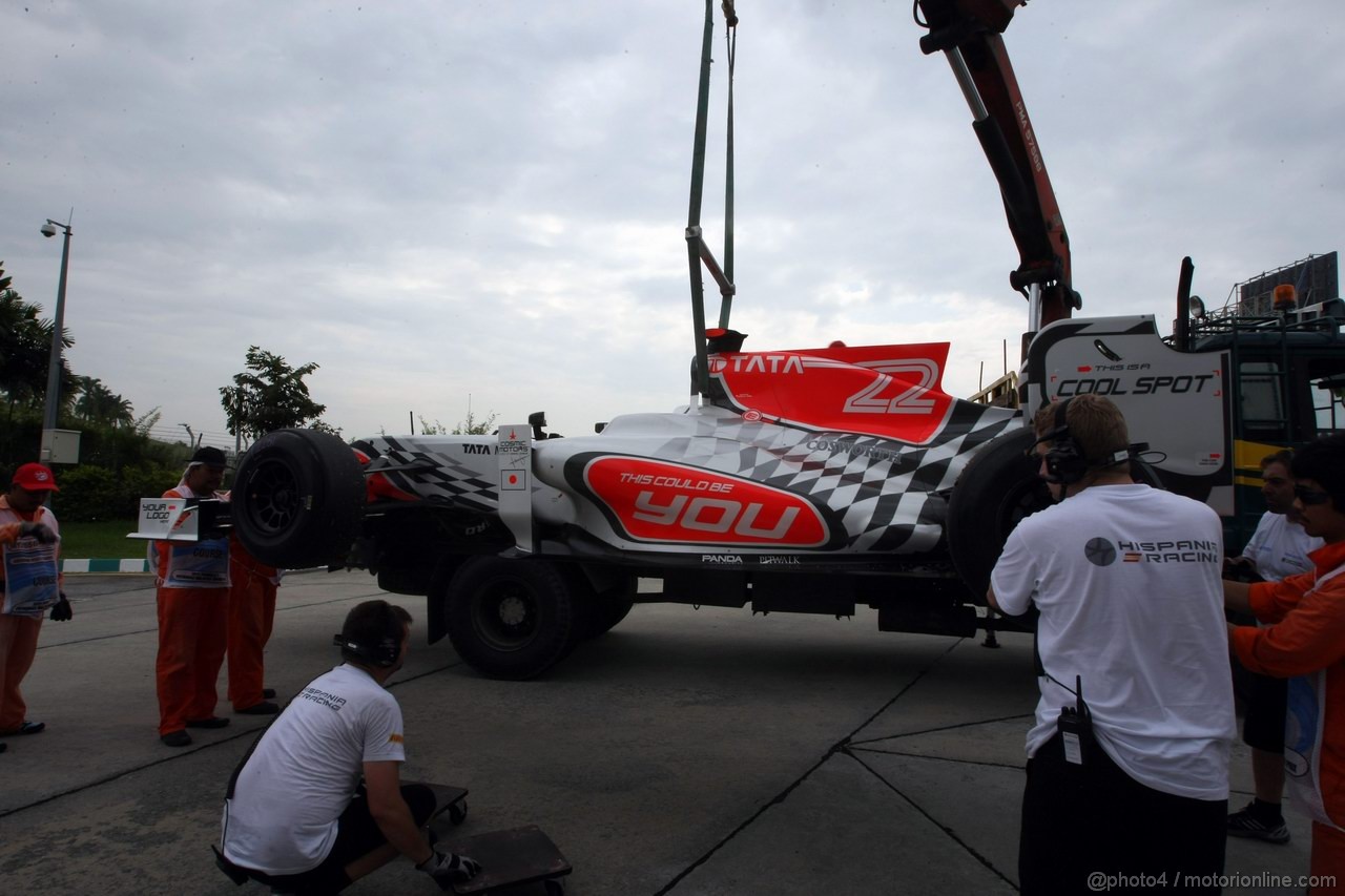 GP MALESIA, 08.04.2011- Prove Libere 1, Venerdi', Narain Karthikeyan (IND), Hispania Racing F1 Team, HRT 