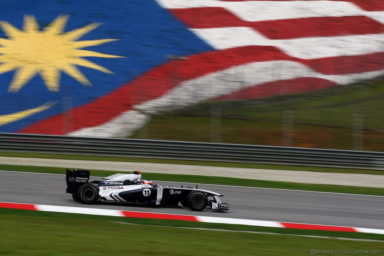 GP MALESIA, 08.04.2011- Prove Libere 1, Venerdi', Rubens Barrichello (BRA), Williams FW33 