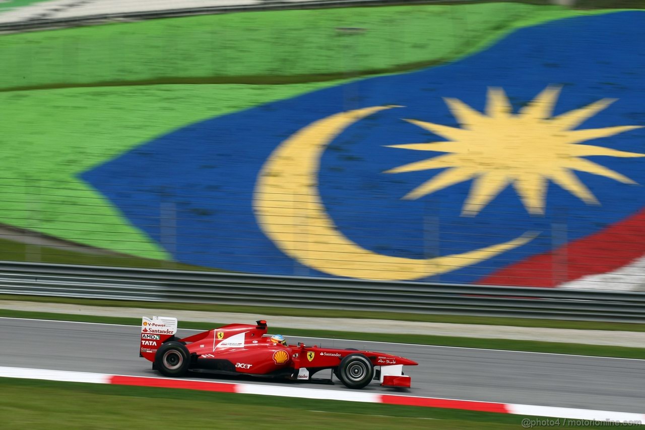 GP MALESIA, 08.04.2011- Prove Libere 1, Venerdi', Fernando Alonso (ESP), Ferrari, F-150 Italia