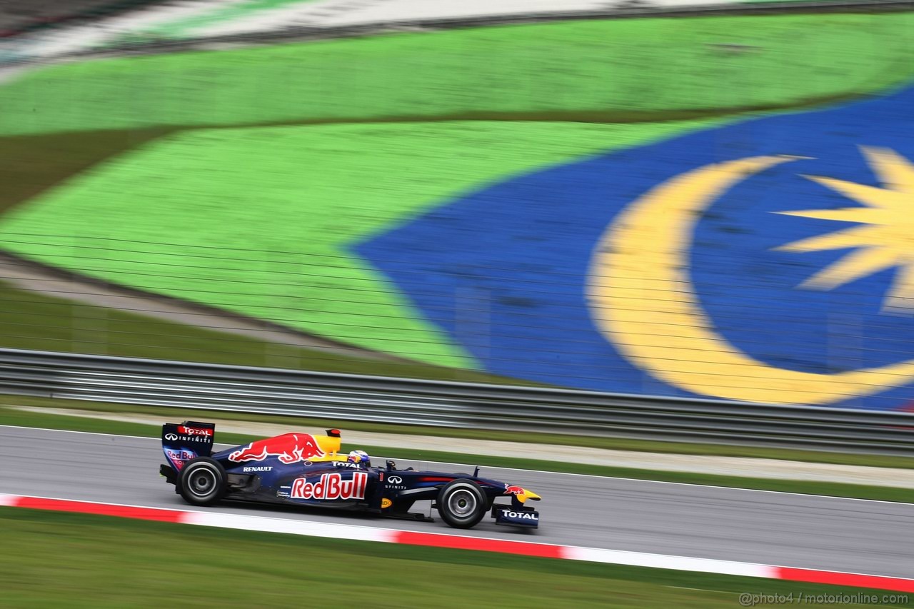 GP MALESIA, 08.04.2011- Prove Libere 1, Venerdi', Sebastian Vettel (GER), Red Bull Racing, RB7 