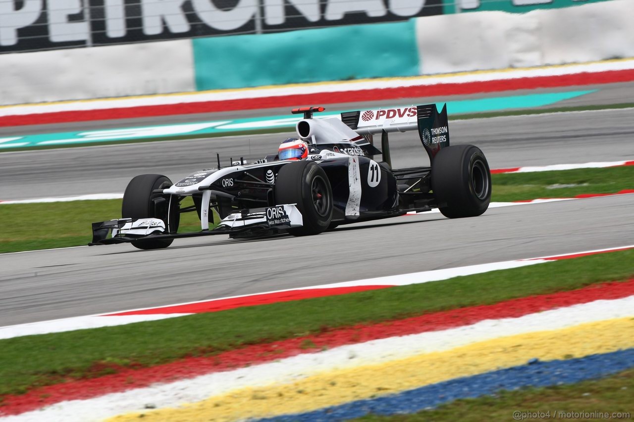 GP MALESIA, 08.04.2011- Prove Libere 1, Venerdi', Rubens Barrichello (BRA), Williams FW33 