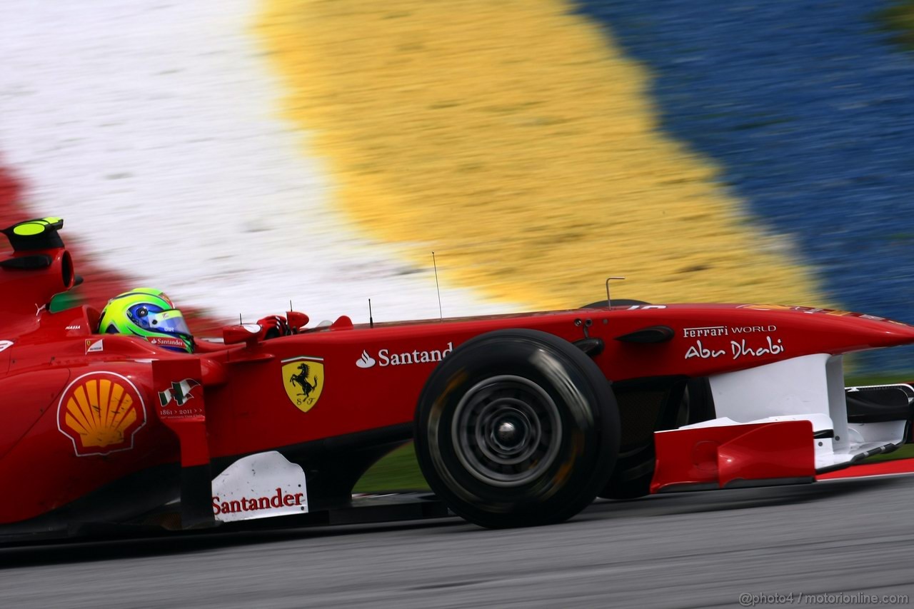 GP MALESIA, 08.04.2011- Prove Libere 1, Venerdi', Felipe Massa (BRA), Ferrari, F-150 Italia 
