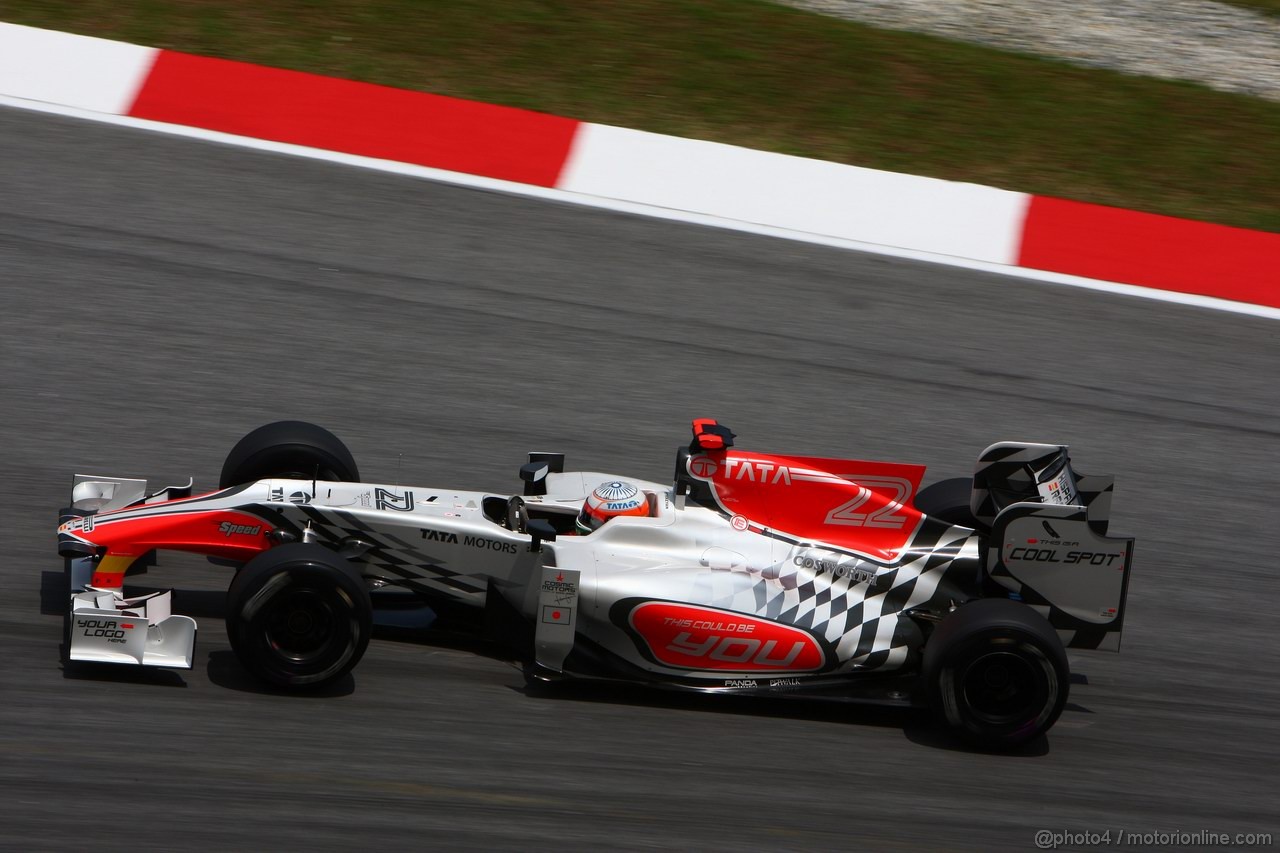 GP MALESIA, 08.04.2011- Prove Libere 2, Venerdi', Narain Karthikeyan (IND), Hispania Racing F1 Team, HRT