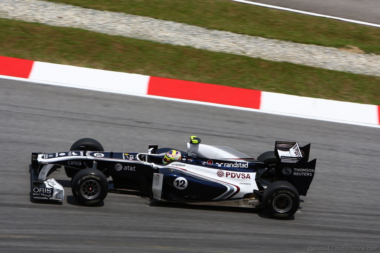 GP MALESIA, 08.04.2011- Prove Libere 2, Venerdi', Pastor Maldonado (VEN), Williams FW33 