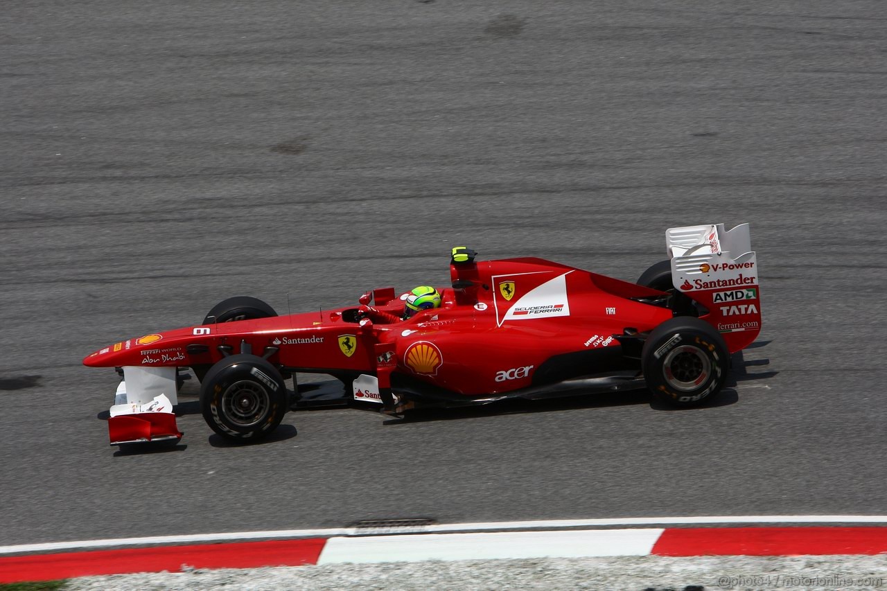 GP MALESIA, 08.04.2011- Prove Libere 2, Venerdi', Felipe Massa (BRA), Ferrari, F-150 Italia 