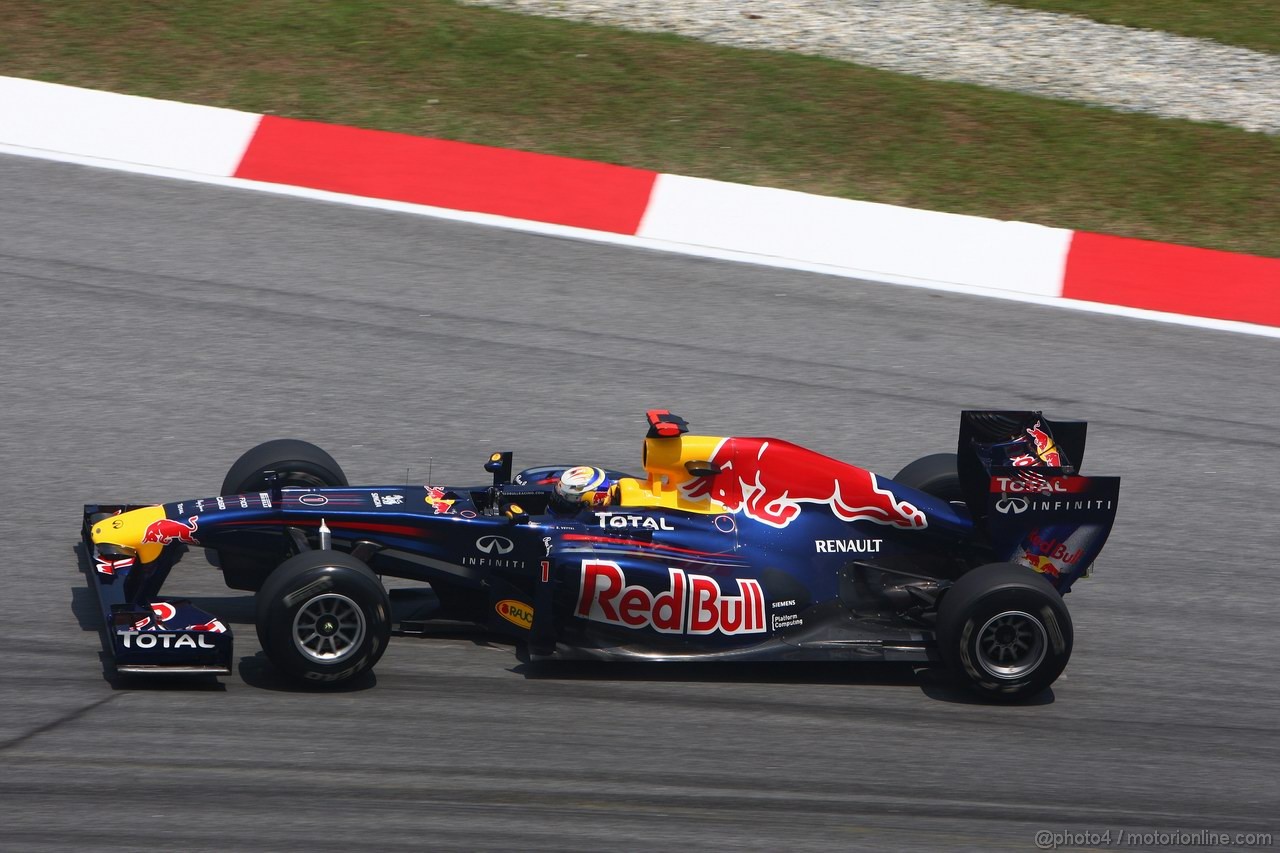 GP MALESIA, 08.04.2011- Prove Libere 2, Venerdi', Sebastian Vettel (GER), Red Bull Racing, RB7