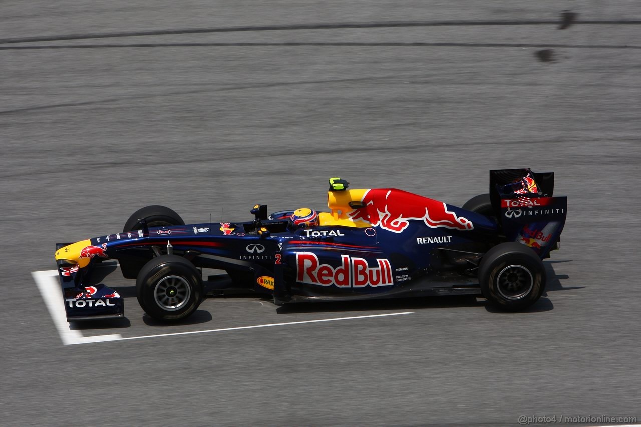 GP MALESIA, 08.04.2011- Prove Libere 2, Venerdi', Mark Webber (AUS), Red Bull Racing, RB7