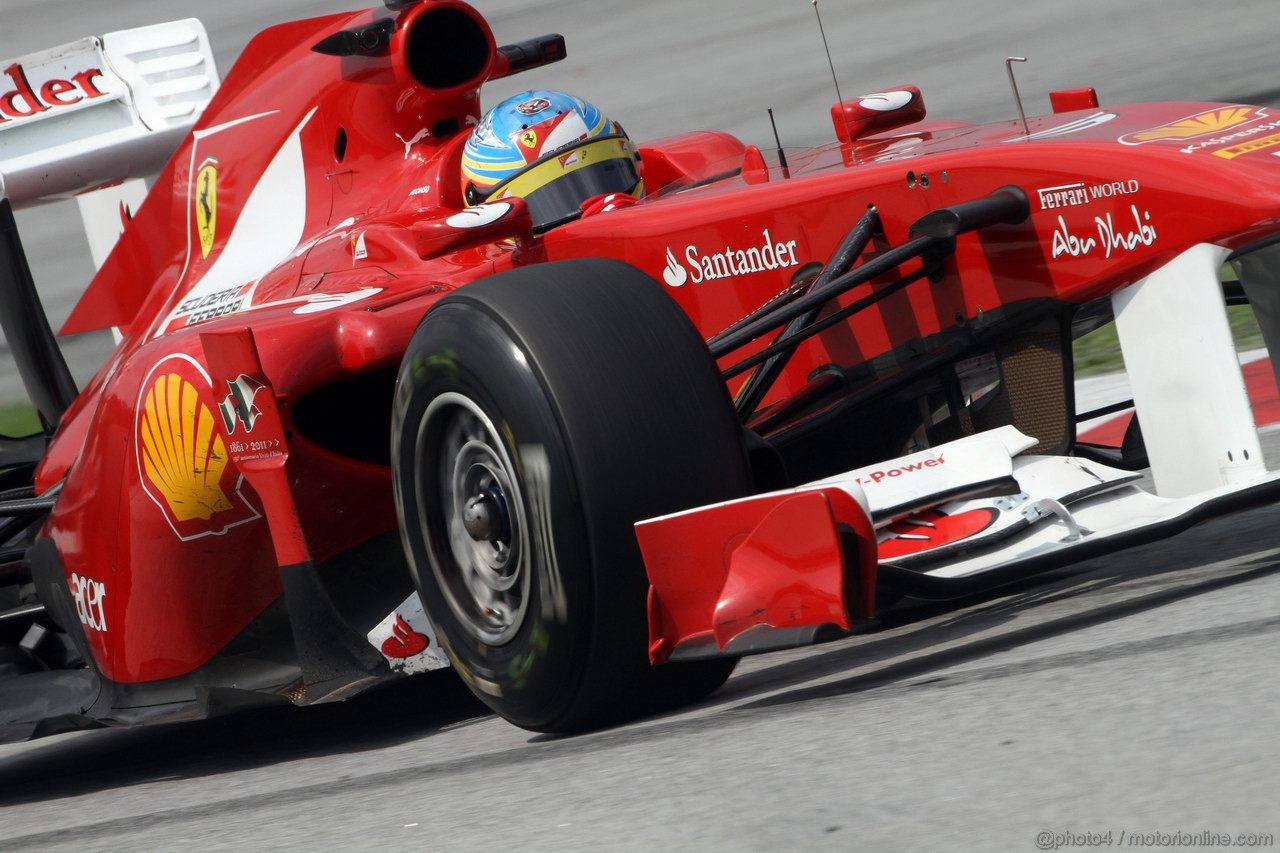 GP MALESIA, 08.04.2011- Prove Libere 2, Venerdi', Fernando Alonso (ESP), Ferrari, F-150 Italia 