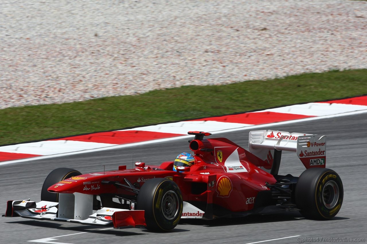 GP MALESIA, 08.04.2011- Prove Libere 2, Venerdi', Fernando Alonso (ESP), Ferrari, F-150 Italia