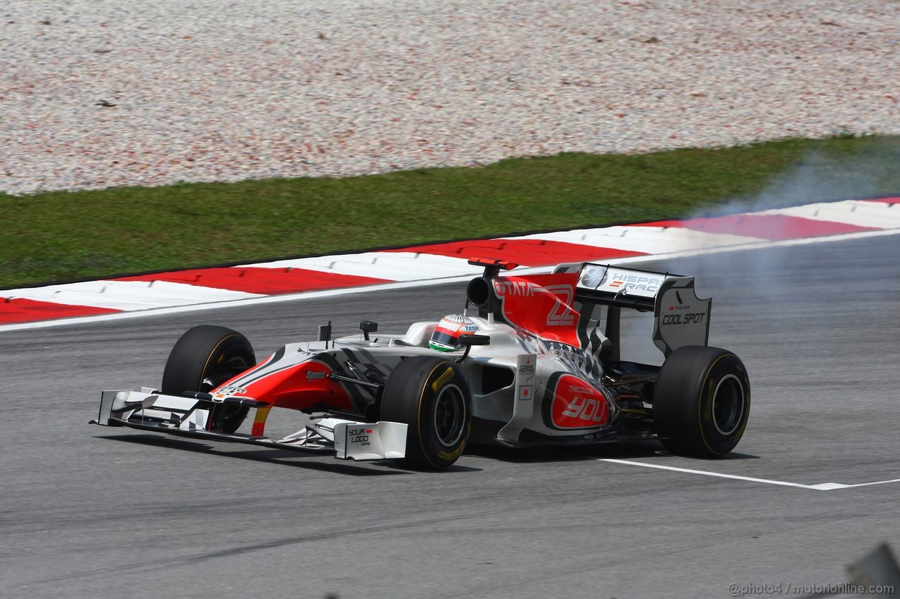 GP MALESIA, 08.04.2011- Prove Libere 2, Venerdi', Narain Karthikeyan (IND), Hispania Racing F1 Team, HRT